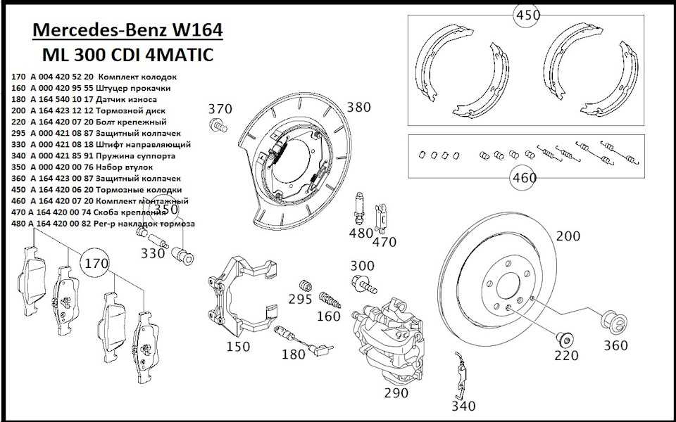 Техническое обслуживание тормозов mercedes ml w164 / gl x164 с 2005 года (рестайлинг 2009)