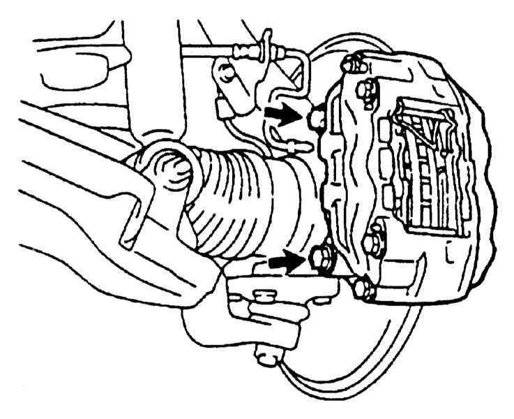 Снятие и установка тормозного суппорта | тормозной механизм с неподвижным суппортом | mercedes-benz w163 (ml class)