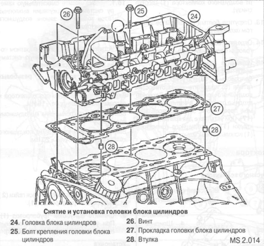 Снятие и установка головки блока цилиндров | двигатель | руководство mercedes-benz