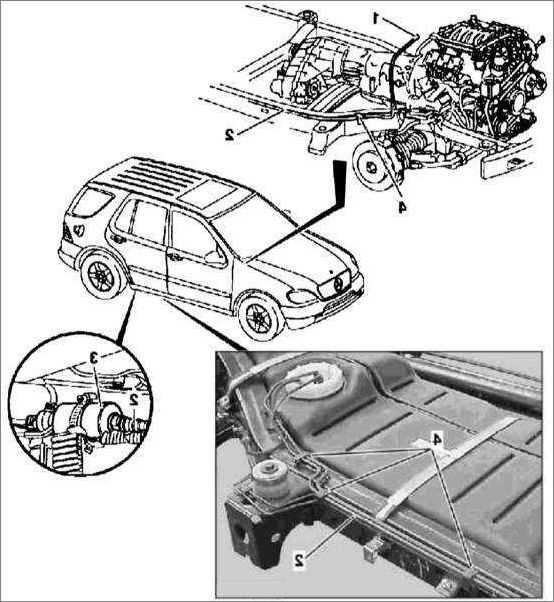 Mercedes-benz m-класс w163 проверка системы питания, замена топливного фильтра