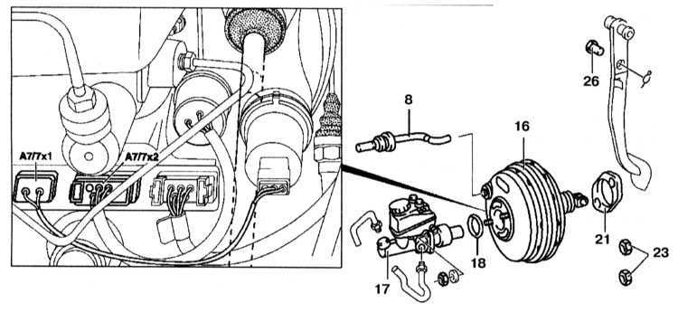 Замена вакуумного усилителя тормозов и датчика хода диафрагмы bas мерседес ml-класса w163, с 1997 г.в.